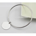 Wholesale Casual shiny high polish silver Charm bangle bracelets for women